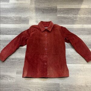 Jessica Holbrook Easycare 100% Leather Shirt Jacket Size Medium